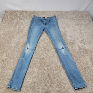 Hollister Women's Ripped Knee Denim Leggings Jeans‎ Light Wash Distressed W29